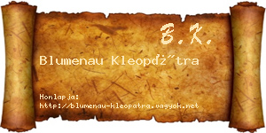 Blumenau Kleopátra névjegykártya